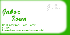 gabor koma business card